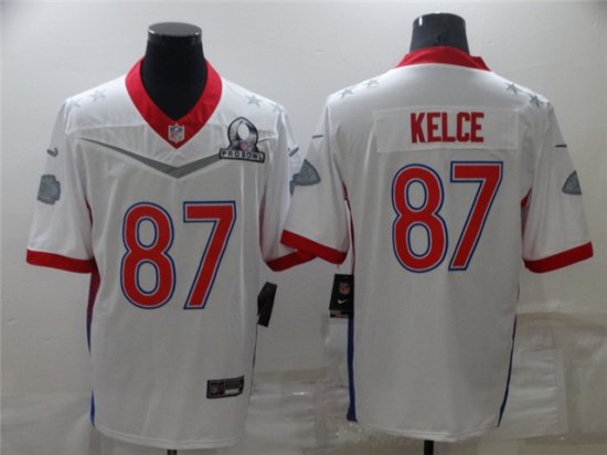 Kansas City Chiefs #87 Travis Kelce White 2022 AFC Pro Bowl Jersey