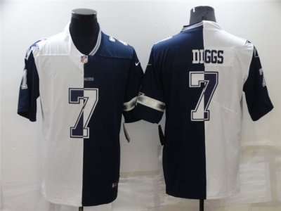 Dallas Cowboys #7 Trevon Diggs Split Blue/White Limited Jersey