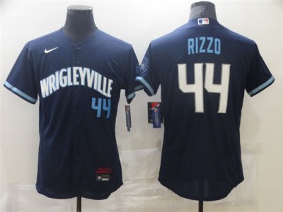 Chicago Cubs #44 Anthony Rizzo Navy 2021 City Connect Flex Base Jersey