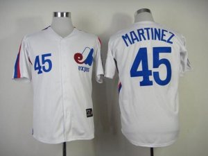 Montreal Expos #45 Pedro Martinez White Throwback Jersey