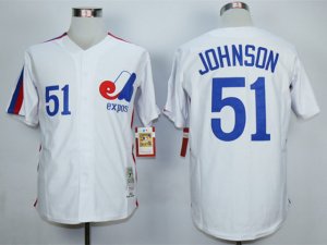 Montreal Expos #51 Randy Johnson White Throwback Jersey