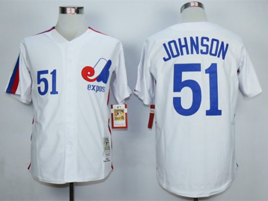 Montreal Expos #51 Randy Johnson White Throwback Jersey