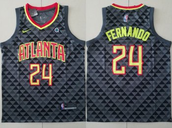 Atlanta Hawks #24 Bruno Fernando Black White Swingman Jersey