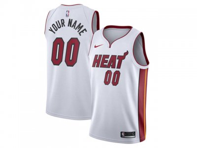 Miami Heat #00 White Custom Swingman Jersey