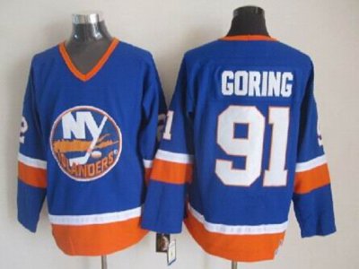 New York Islanders #91 Butch Goring CCM Vintage Blue Jersey