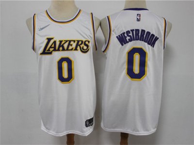 Los Angeles Lakers #0 Russell Westbrook White 75th Anniversary Jersey
