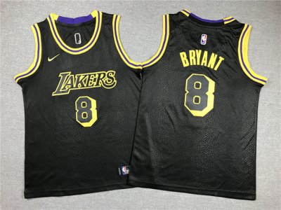 Youth Los Angeles Lakers #8 Kobe Bryant Black City Edition Swingman Jersey