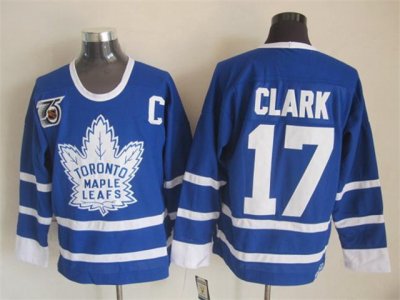Toronto Maple Leafs #17 Wendel Clark 1991 CCM Vintage 75th Blue Jersey