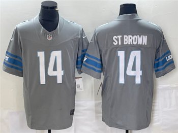 Detroit Lions #14 Amon-Ra St. Brown Gray Vapor F.U.S.E. Limited Jersey