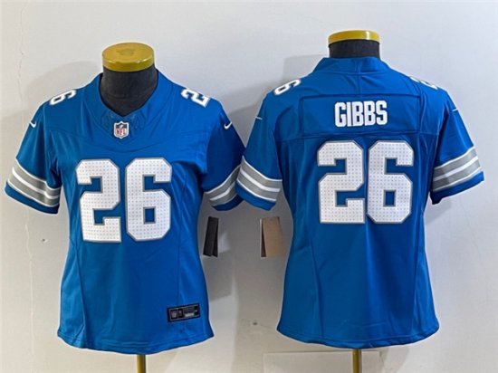 Womens Detroit Lions #26 Jahmyr Gibbs 2024 Blue Vapor F.U.S.E. Limited Jersey