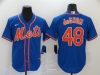 New York Mets #48 Jacob deGrom Royal/Orange Cool Base Jersey