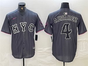 New York Mets #4 Francisco Alvarez Graphite 2024 City Connect Limited Jersey