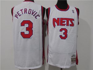 New Jersey Nets #3 Drazen Petrovic 1992-93 White Hardwood Classics Jersey