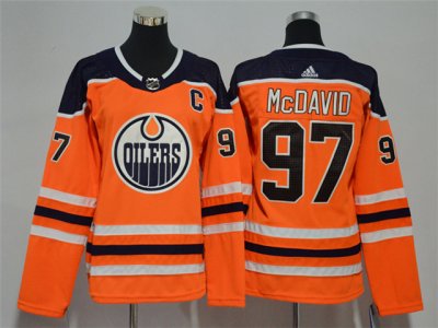 Women's Youth Edmonton Oilers #97 Connor McDavid Orange Jersey