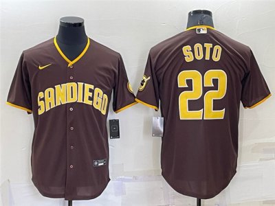 San Diego Padres #22 Juan Soto Brown Cool Base Jersey