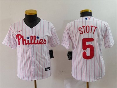 Youth Philadelphia Phillies #5 Bryson Stott White Limited Jersey