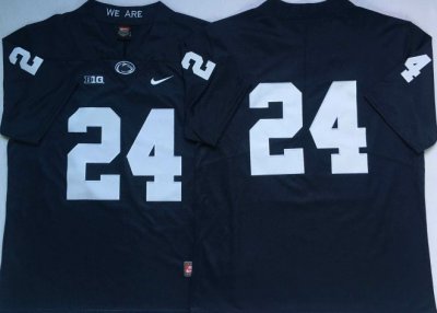NCAA Penn State Nittany Lions #24 Miles Sanders Navy College Football Jersey