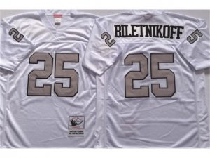 Oakland Raiders #25 Fred Biletnikoff Throwback White/Silver Jersey