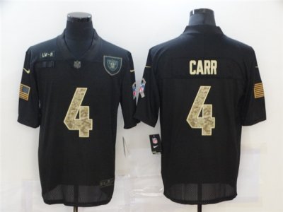 Las Vegas Raiders #4 Derek Carr 2020 Black Camo Salute To Service Limited Jersey