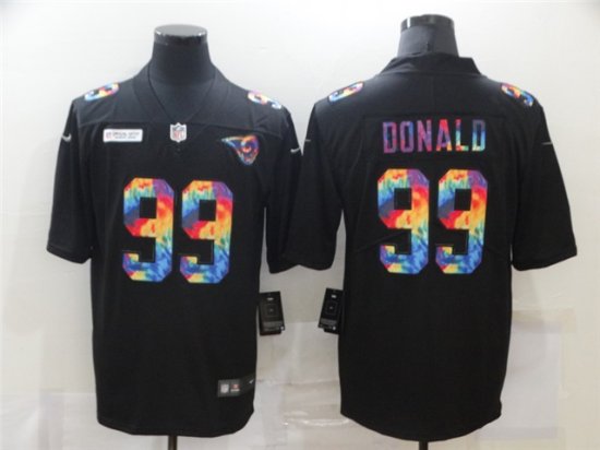 Los Angeles Rams #99 Aaron Donald Black Rainbow Vapor Limited Jersey