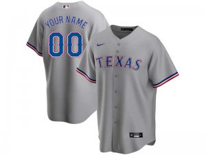 Texas Rangers Custom #00 Gray Road Cool Base Jersey