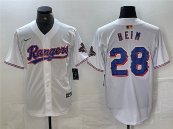 Texas Rangers #28 Jonah Heim White 2024 Gold Collection Limited Jersey