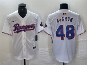 Texas Rangers #48 Jacob deGrom White 2024 Gold Collection Limited Jersey