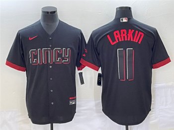 Cincinnati Reds #11 Barry Larkin Black 2023 City Connect Jersey