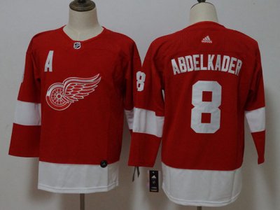 Women's Youth Detroit Red Wings #8 Justin Abdelkader Red Jersey