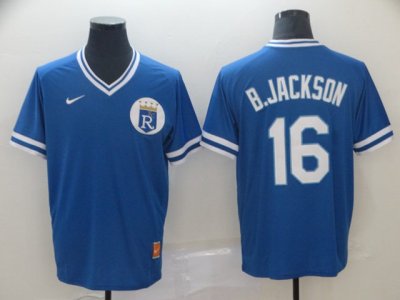 Kansas City Royals #16 Bo Jackson Blue Cooperstown Throwback Jersey