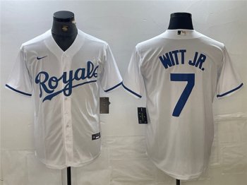 Kansas City Royals #7 Bobby Witt Jr. White Cool Base Jersey