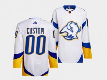 Buffalo Sabres #00 White 2022/23 Reverse Retro Custom Jersey