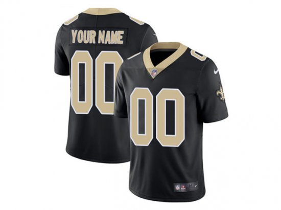 New Orleans Saints #00 Home Black Vapor Limited Custom Jersey