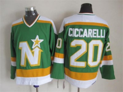 Minnesota North Stars #20 Dino Ciccarelli 1980's CCM Vintage Green Jersey