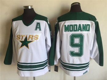 Dallas Stars #9 Mike Modano CCM Vintage White Jersey