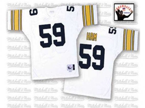 Pittsburgh Steelers #59 Jack Ham 1975 Throwback White Jersey