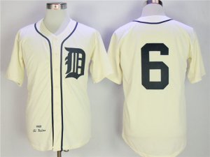 Detroit Tigers #6 Al Kaline 1968 Throwback Cream Jersey