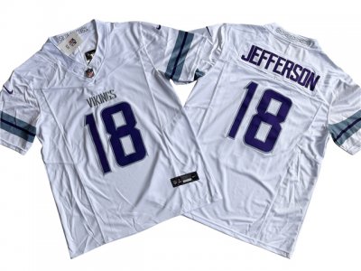 Youth Minnesota Vikings #18 Justin Jefferson Alternate White Vapor F.U.S.E. Limited Jersey