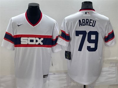 Chicago White Sox #79 Jose Abreu 1983 Throwback White Cool Base Jersey