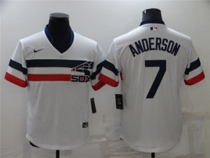 Chicago White Sox #7 Tim Anderson White Cooperstown Collection Cool Base Jersey