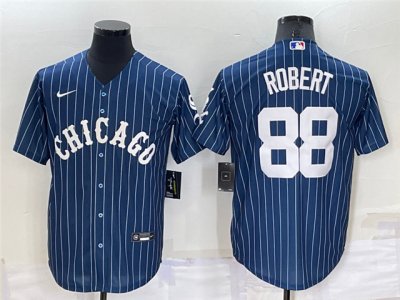 Chicago White Sox #88 Luis Robert Blue Pinstripe Cool Base Jersey