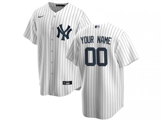 New York Yankees Custom #00 Home White Cool Base Jersey