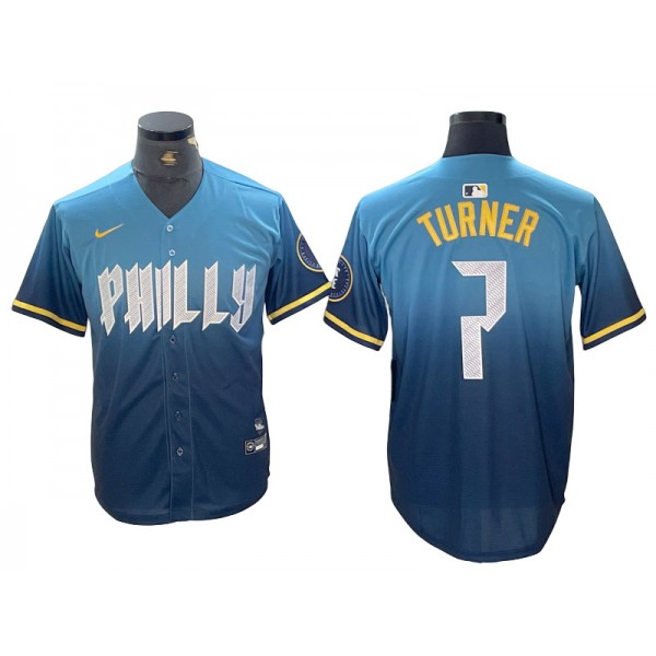 Philadelphia Phillies #7 Trea Turner  Blue 2024 City Connect Limited Jersey