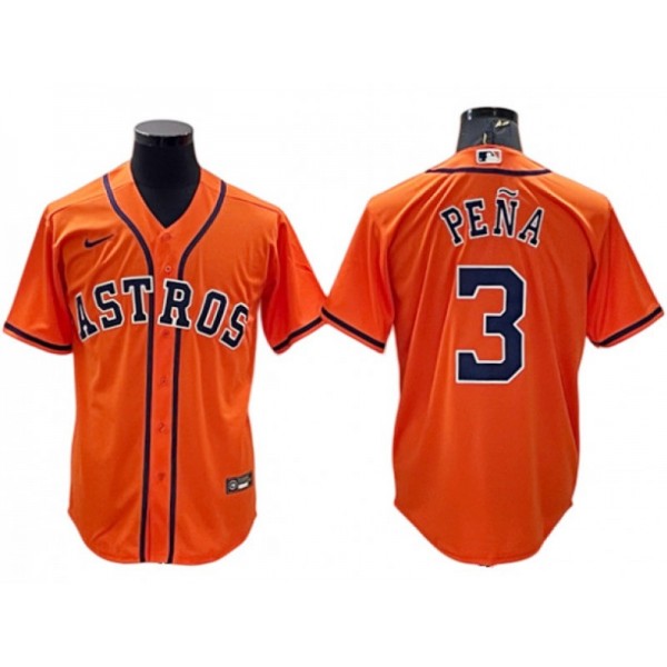 Houston Astros #3 Jeremy Pena Orange Alternate Cool Base Jersey