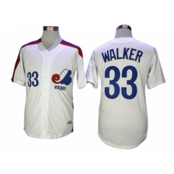 Montreal Expos #33 Larry Walker White Throwback Jersey