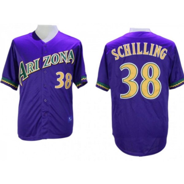 Arizona Diamondbacks #38 Curt Schilling Purple Throwback Jersey