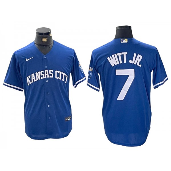 Kansas City Royals #7 Bobby Witt Jr. Royal Blue Cool Base Jersey