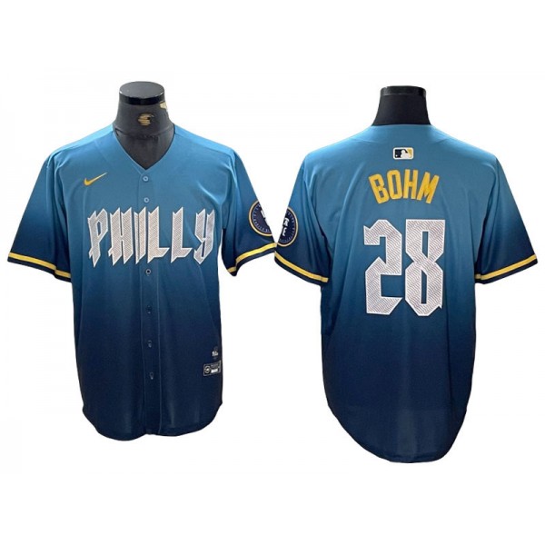 Philadelphia Phillies #28 Alec Bohm Blue 2024 City Connect Limited Jersey