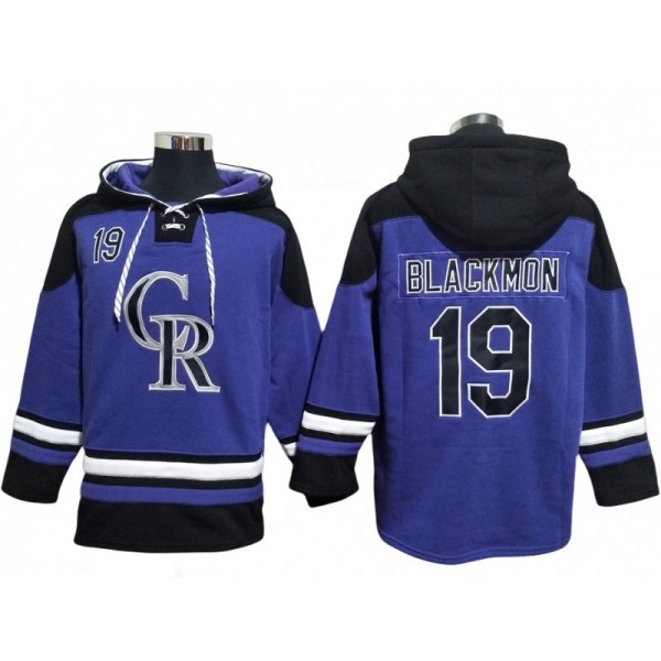 Colorado Rockies #19 Charlie Blackmon Purple Pullover Hoodie Jersey