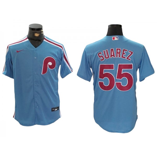 Philadelphia Phillies #55 Ranger Suárez Light Blue Limited Jersey